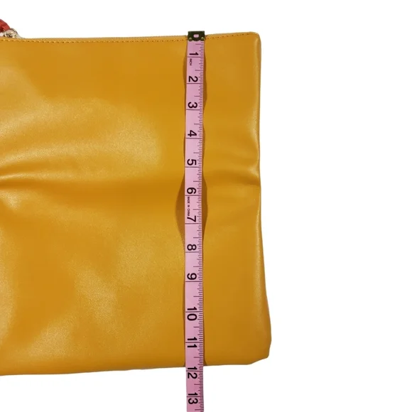 Rachel Pally Zahara Orange Reversible Floral Print Faux Leather Clutch Bag Purse - Picture 9 of 12